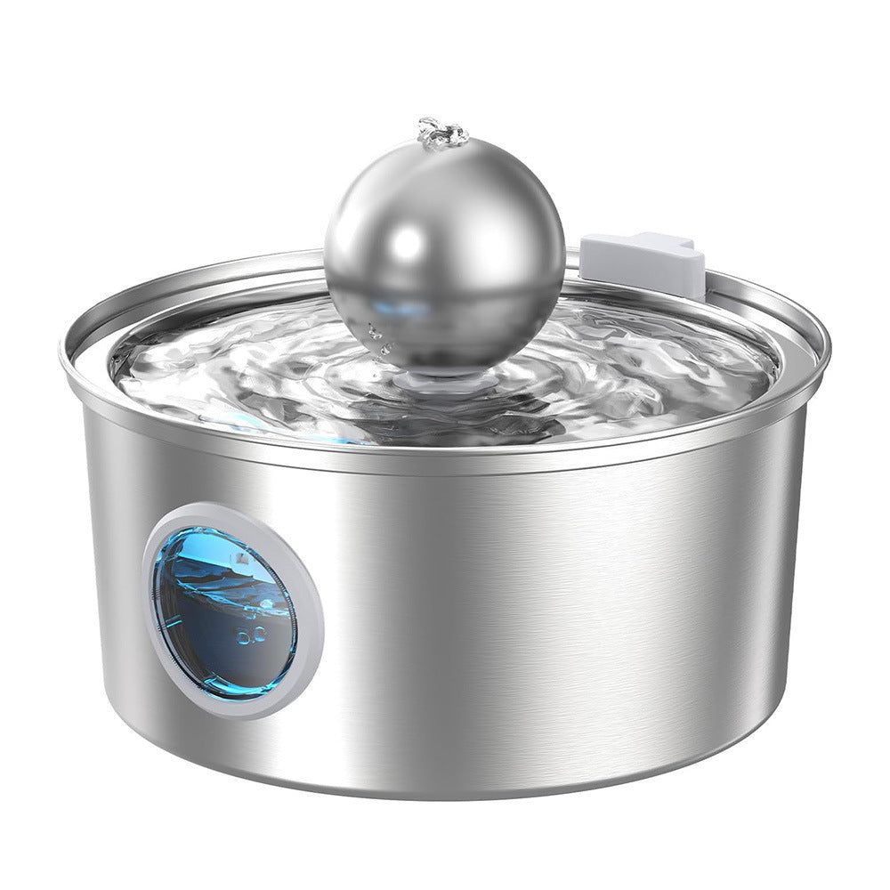 3.2L Stainless Steel Pet Water Fountain with Triple Filtration and Detachable Design