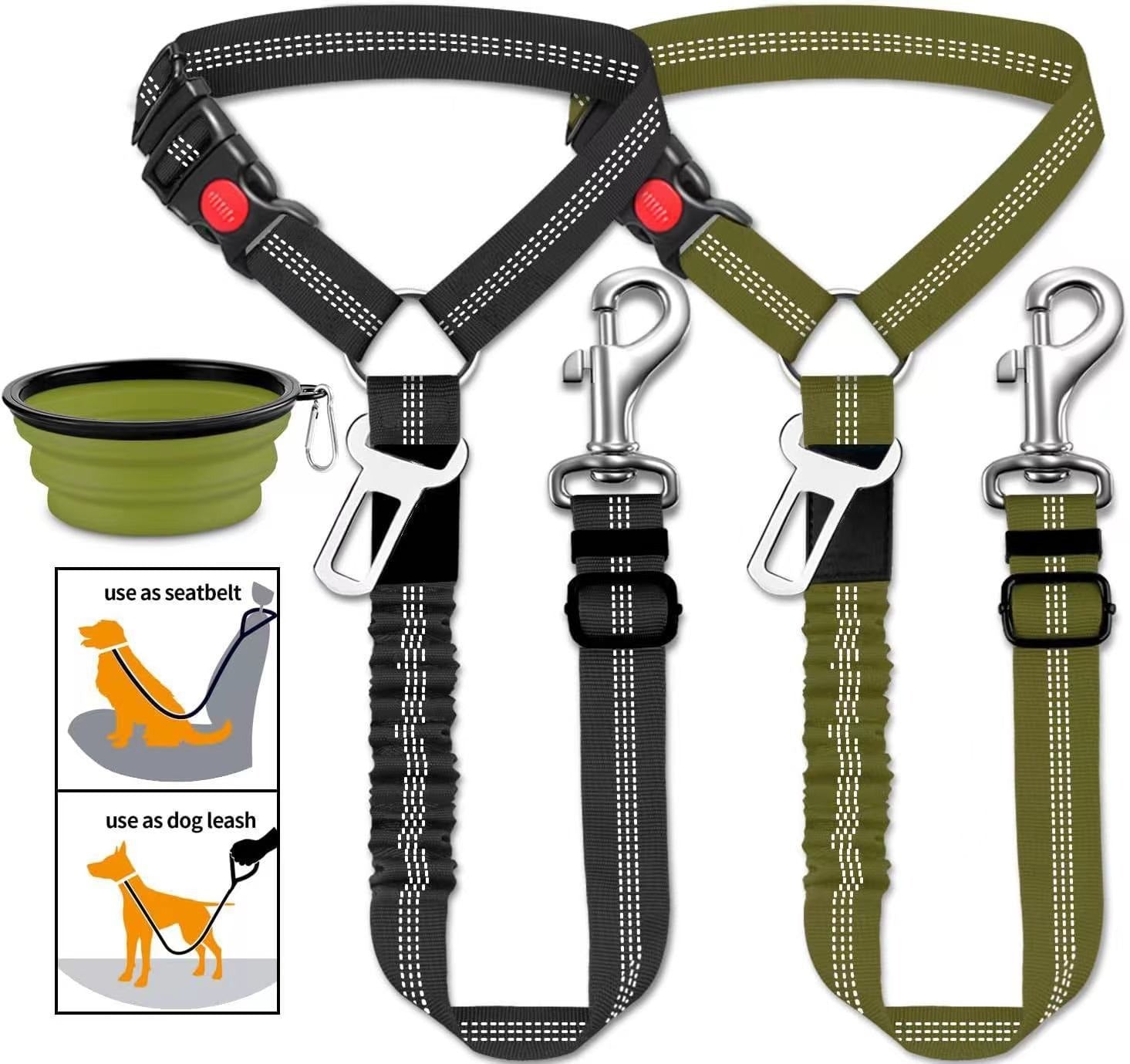 Shock-absorbing bungee lead for large dogs in 12 colour options