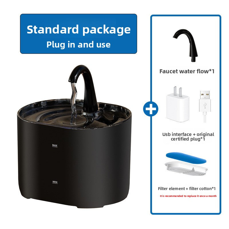 2L Pet Water Fountain with Smart Sensor, Quiet USB Pump and Replaceable Filter