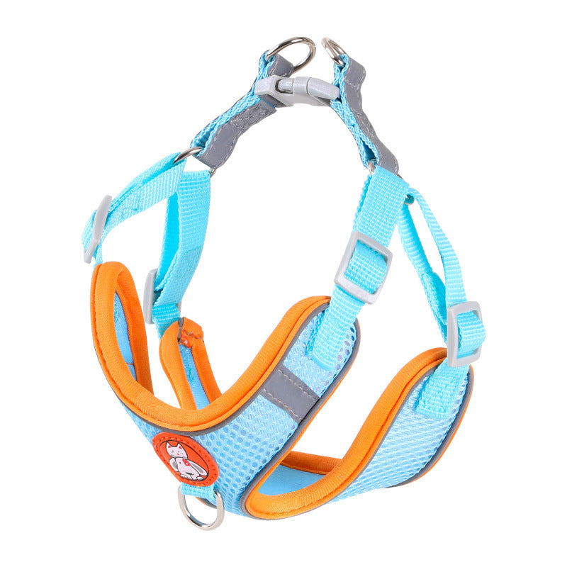 Reflective nylon harness or lead for small pets, 4 sizes available
