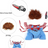 Small dog in a spooky Halloween costume with prop knife