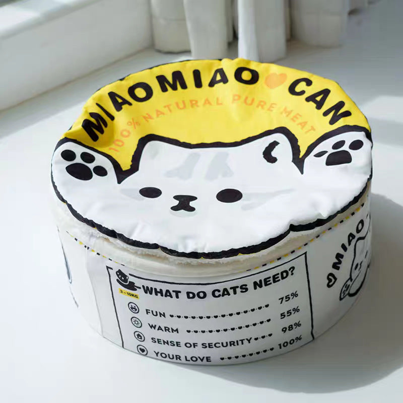 Novelty popcorn box shaped plush cat bed, product image 6
