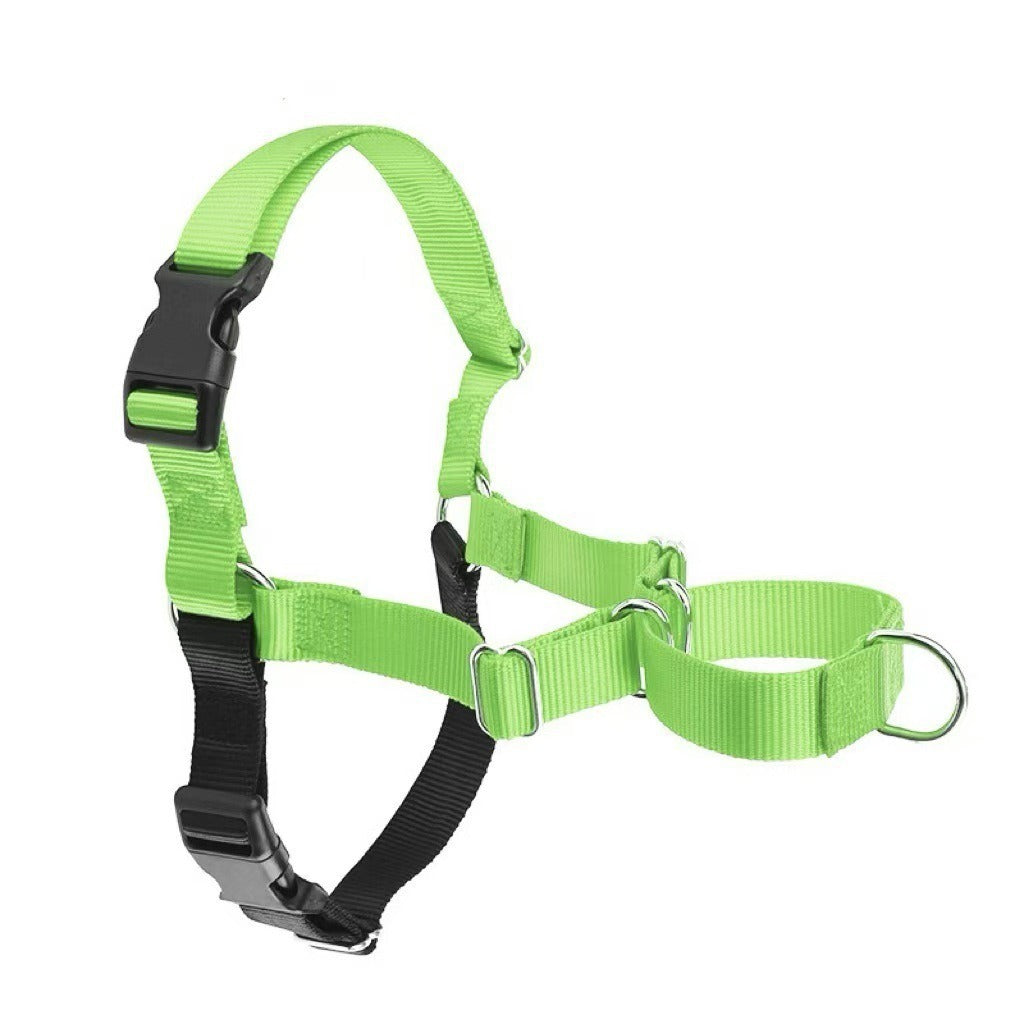Adjustable no-pull nylon dog harness vest in bright colours, ideal for everyday use