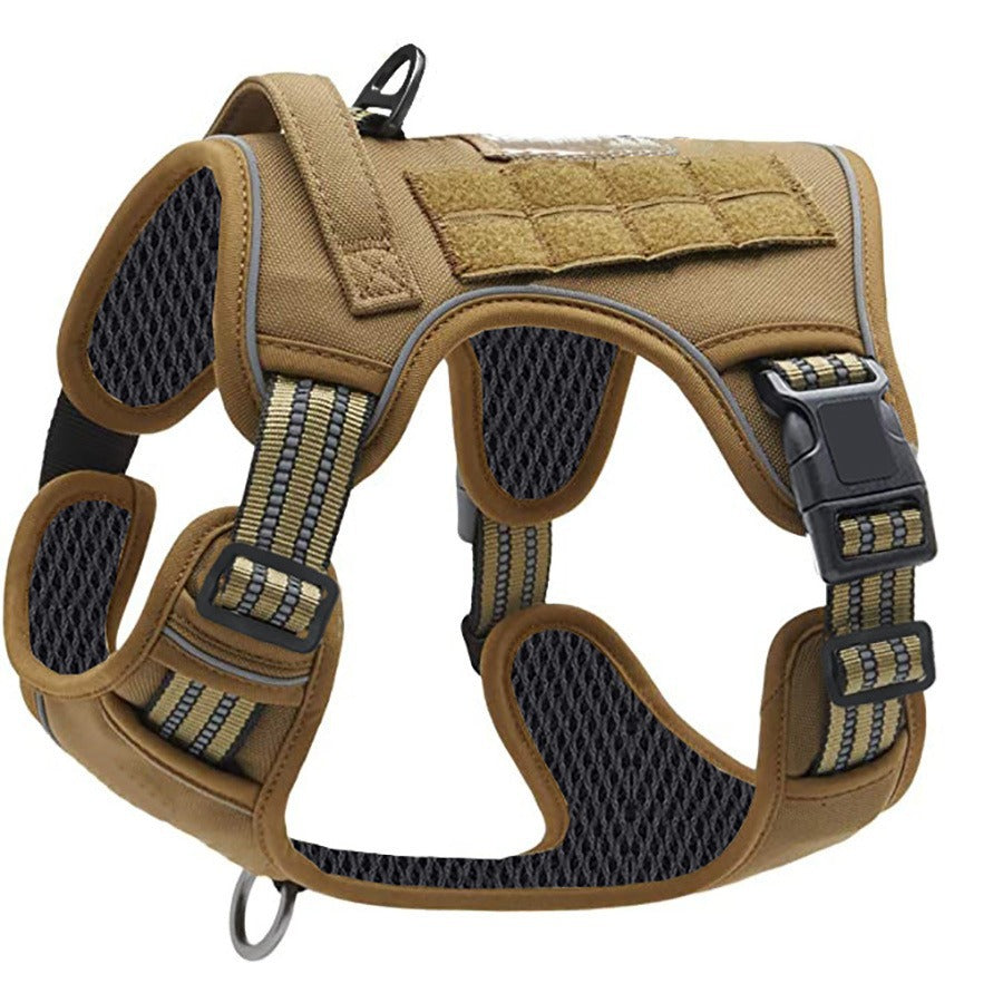 Tactical nylon dog harness with grab handle, 4 sizes available