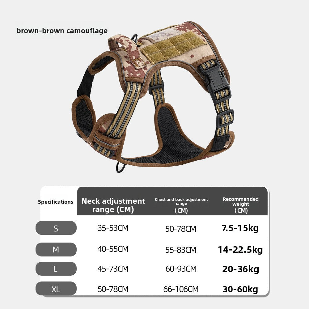 Nylon tactical dog harness with lead, ideal for everyday use