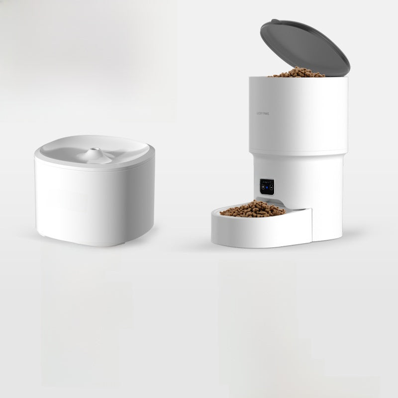 Automatic Pet Feeder with Water Dispenser, 4L Food Tank, 3L Water Tank for Cats and Dogs
