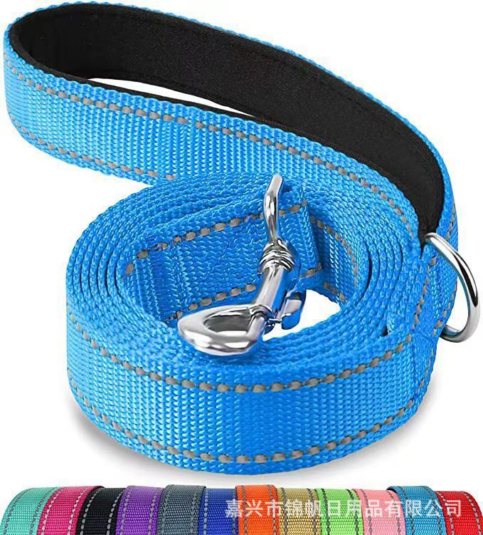 Padded handle dog leads in ten bright colours