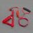 Padded nylon dog harness set with matching collar and lead in red