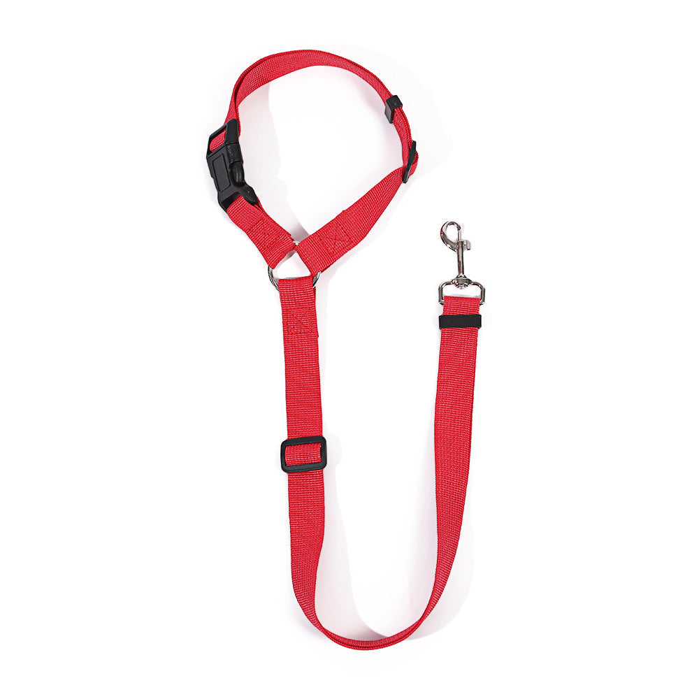 Dog car seat belt lead with headrest loop in 6 colour options