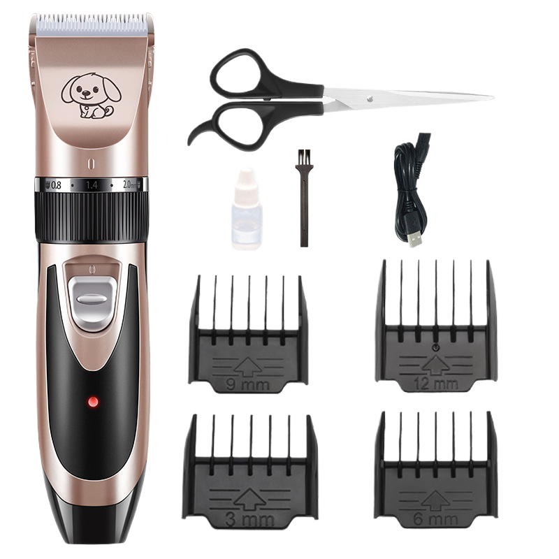 Cordless Pet Hair Clipper Set with Scissors and Comb Attachments