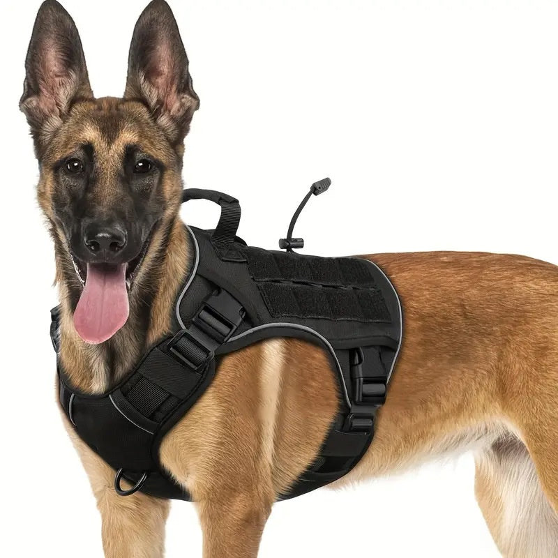 Tactical Oxford cloth dog harness vest in army green, product image 8