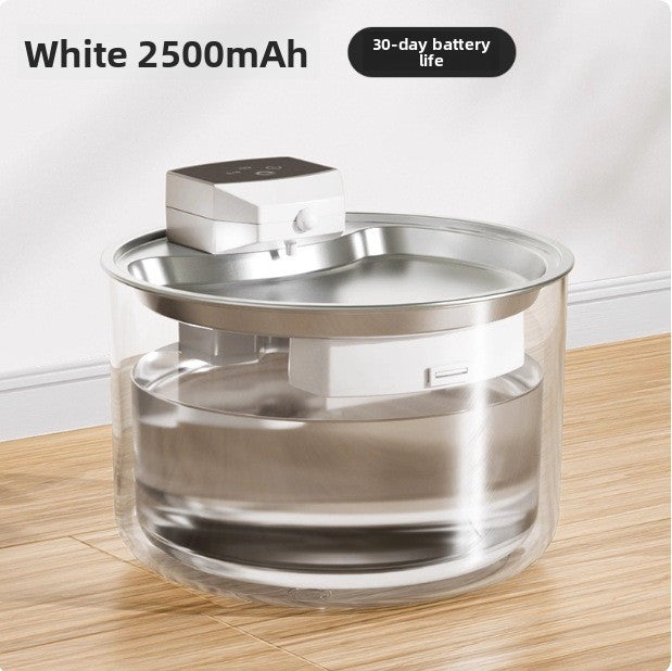 Cordless 3L Stainless Steel Cat Water Fountain with Infrared Sensor and Filter