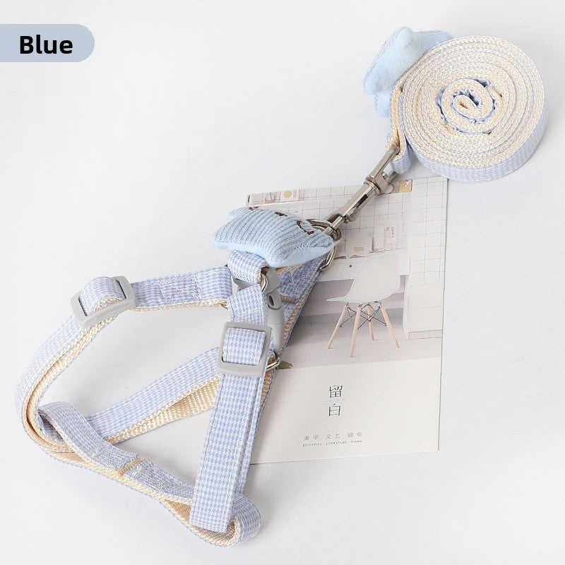 Cute small dog harness with wings and polka dot designs