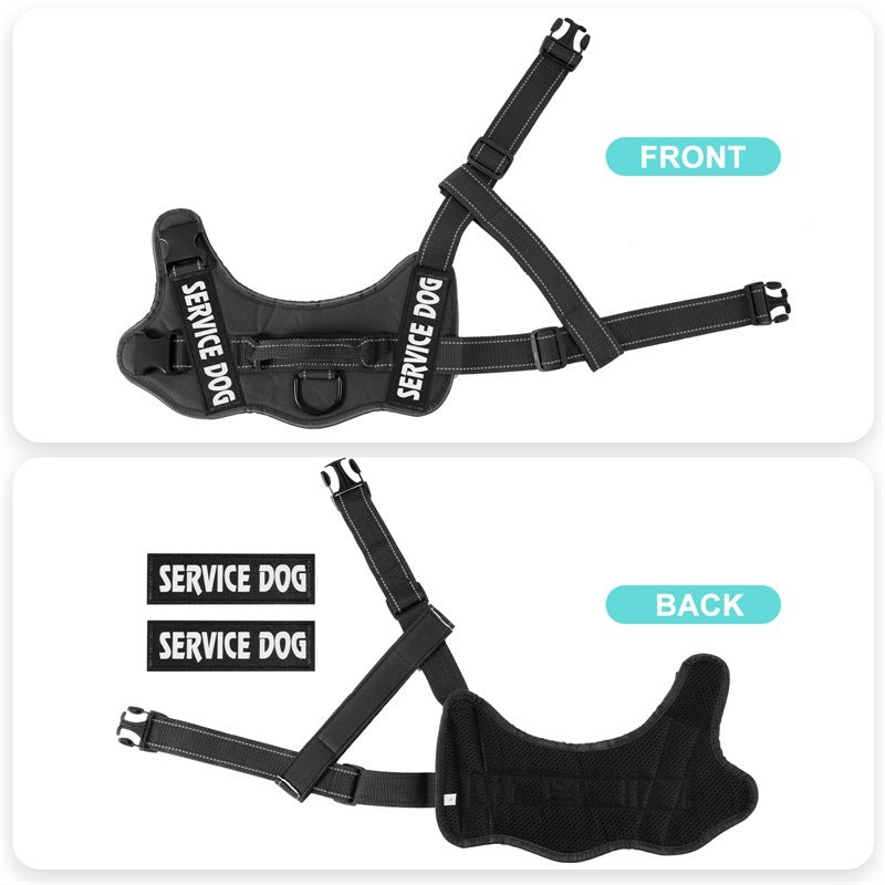 Reflective breathable mesh dog harness with metal D-ring, product image 3