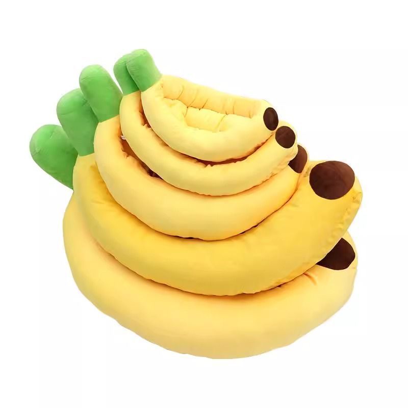 Banana shaped pet nest bed for cats and small dogs, photo 5 of 9