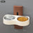 Adjustable Height Ceramic Pet Food Bowl for Cats and Dogs in Blue and Pink, Brown or Grey