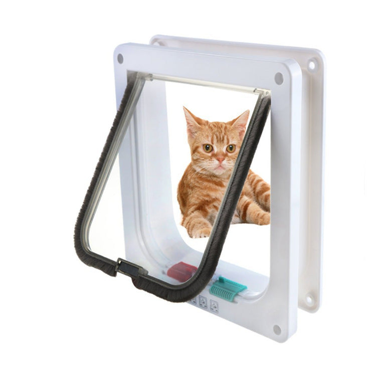 White lockable cat flap with 4-way locking dial, photo 5