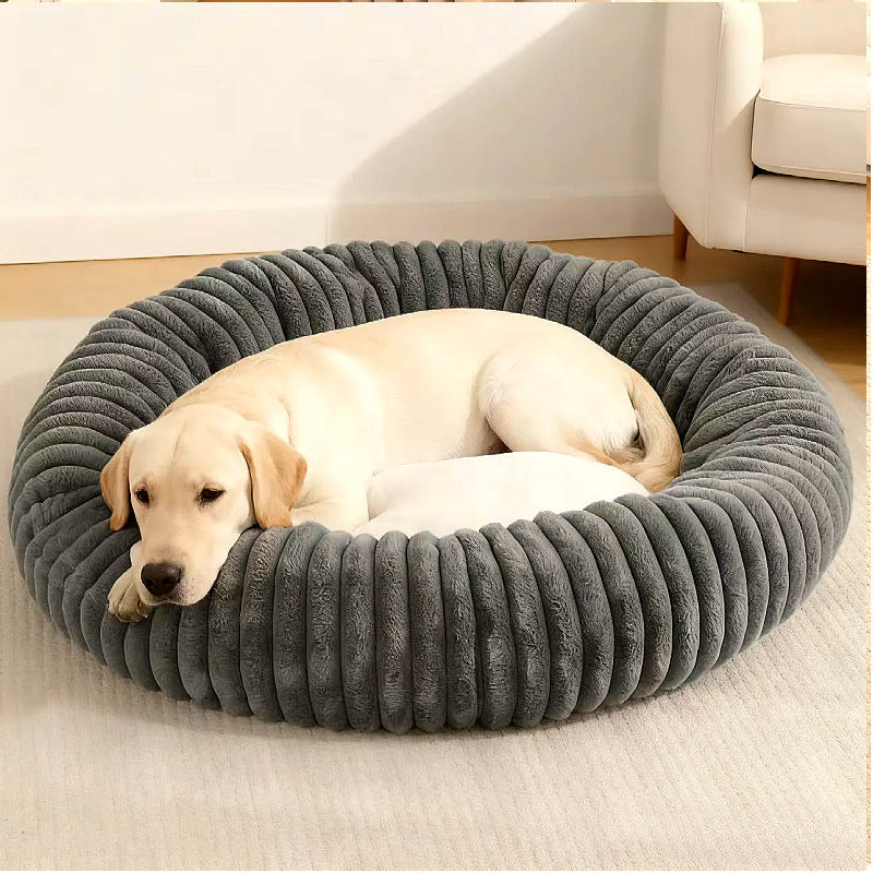 Plush faux rabbit fur pet nest bed for cats, main product photo