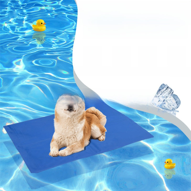 Blue gel-infused pet cooling pad with polyester cover, photo 3