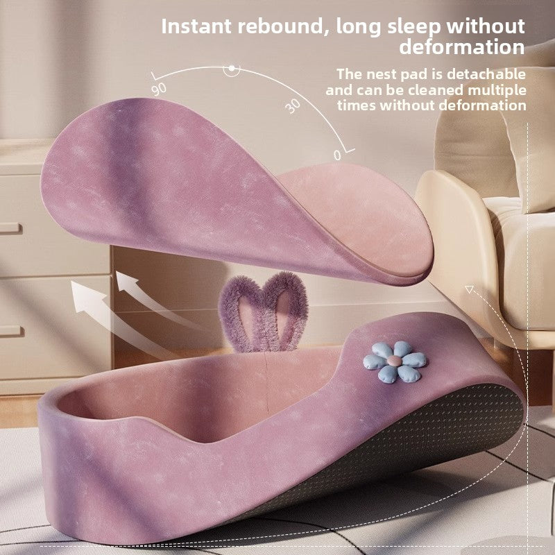 Pink princess pet bed with soft cushion for small dogs, photo 3