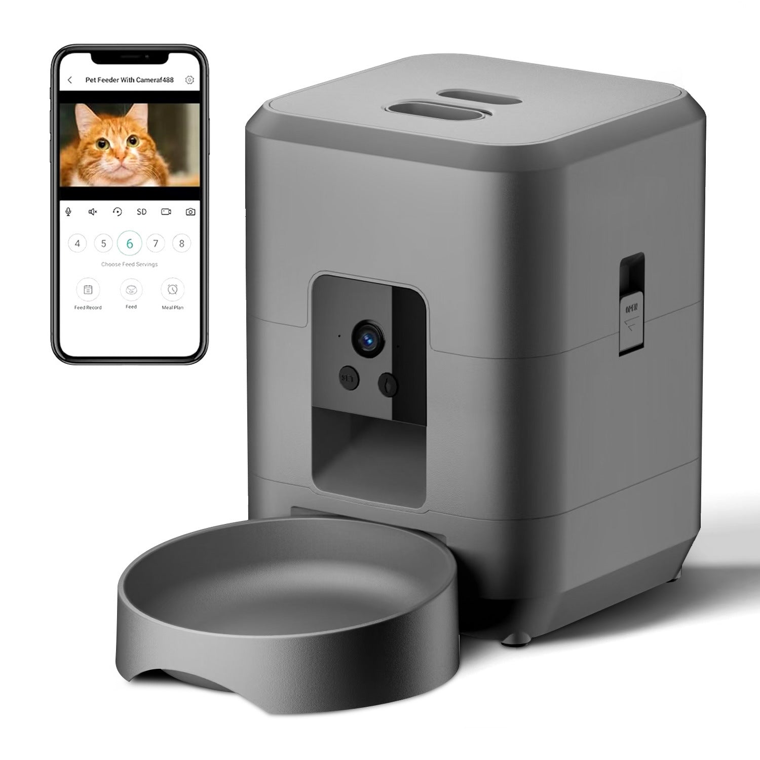 Smart 2L Pet Feeder with WiFi Timer and Remote Control for Cats and Dogs