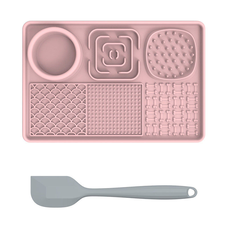 Dog Lick Mat Slow Feeder with Suction Cups and Scraper
