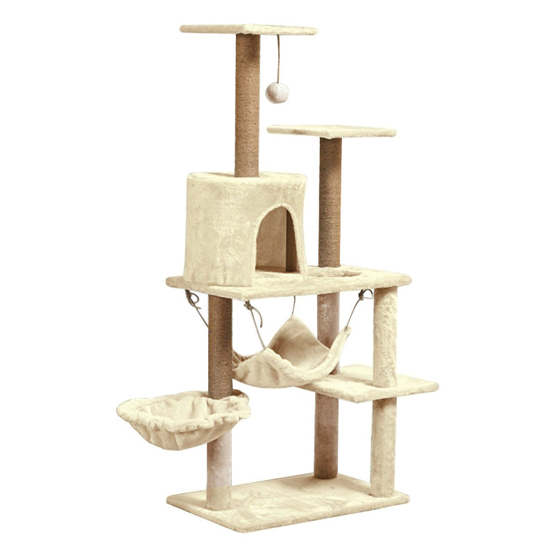 Compact cat climbing tree with hammock and posts, photo 11 of 14