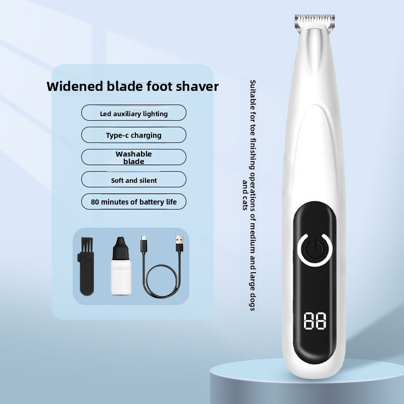 LED Display Paw Hair Trimmer for Dogs and Cats, Wide or Narrow Blade