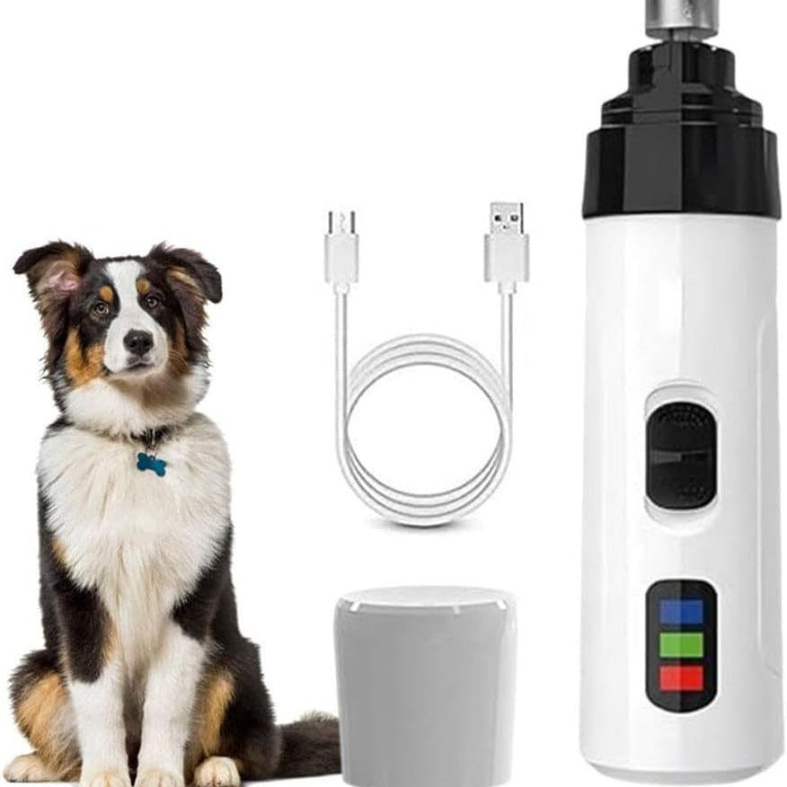 Pet Nail Grinder with LED Light and 3 Grit Sanding Bands, USB