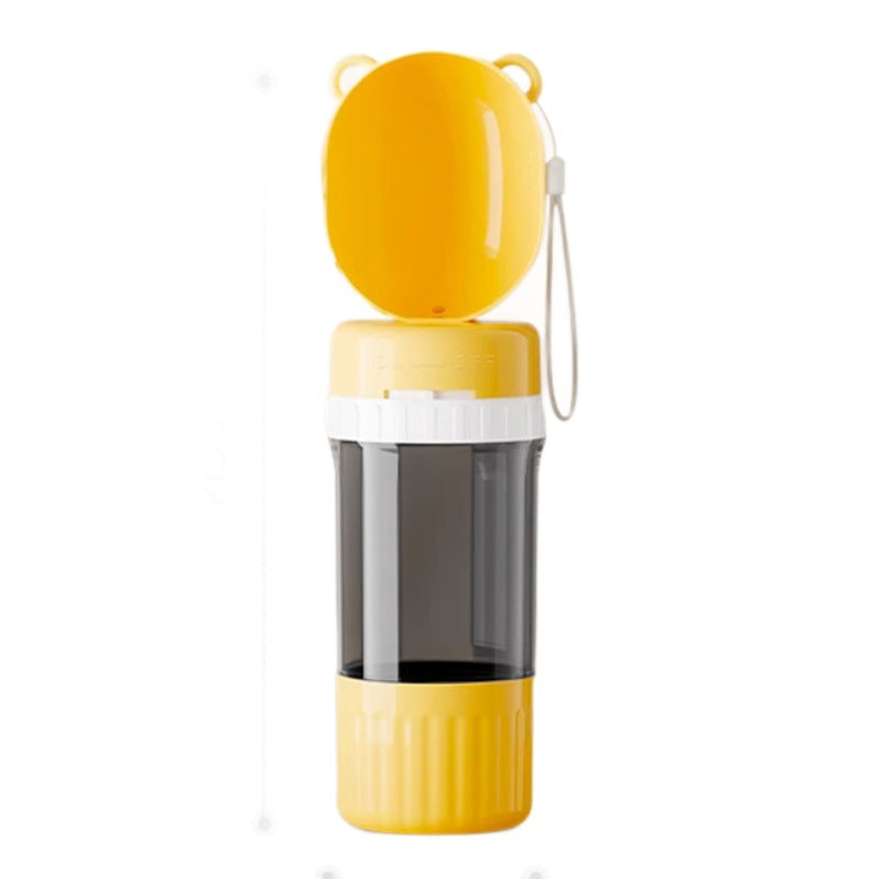 One-hand portable pet water and food cup in Grey Heat-Resistant 350ml, showing size and shape