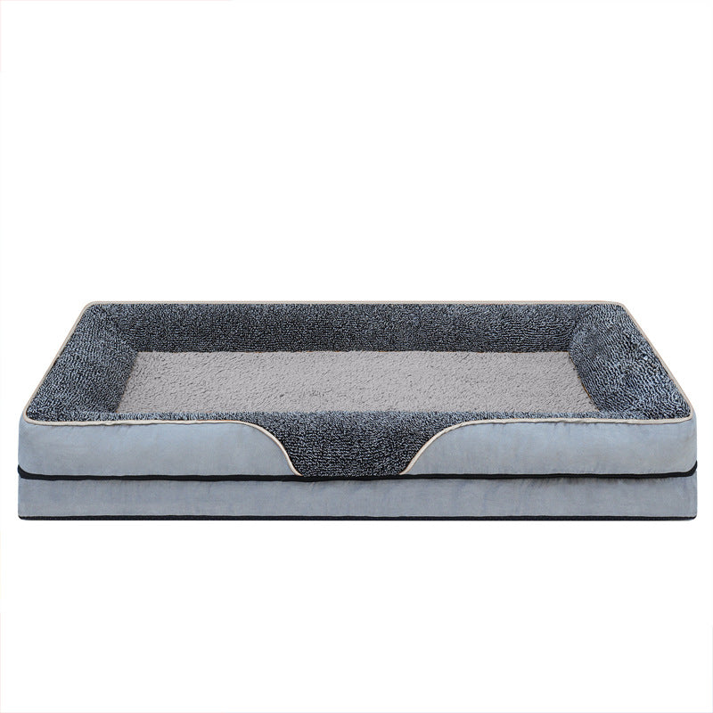 Washable bolster sofa dog bed, extra detail view