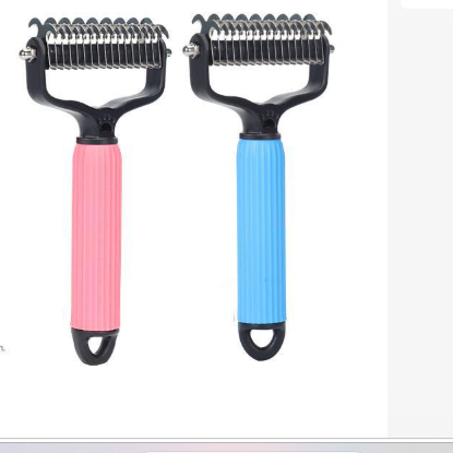 Double-Sided Stainless Steel Detangling Comb with Non-Slip Grip