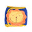 Washable cotton male dog belly band in Rainbow Stripe, close-up detail