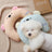 Sea salt green bear dog chin pillow in soft cotton