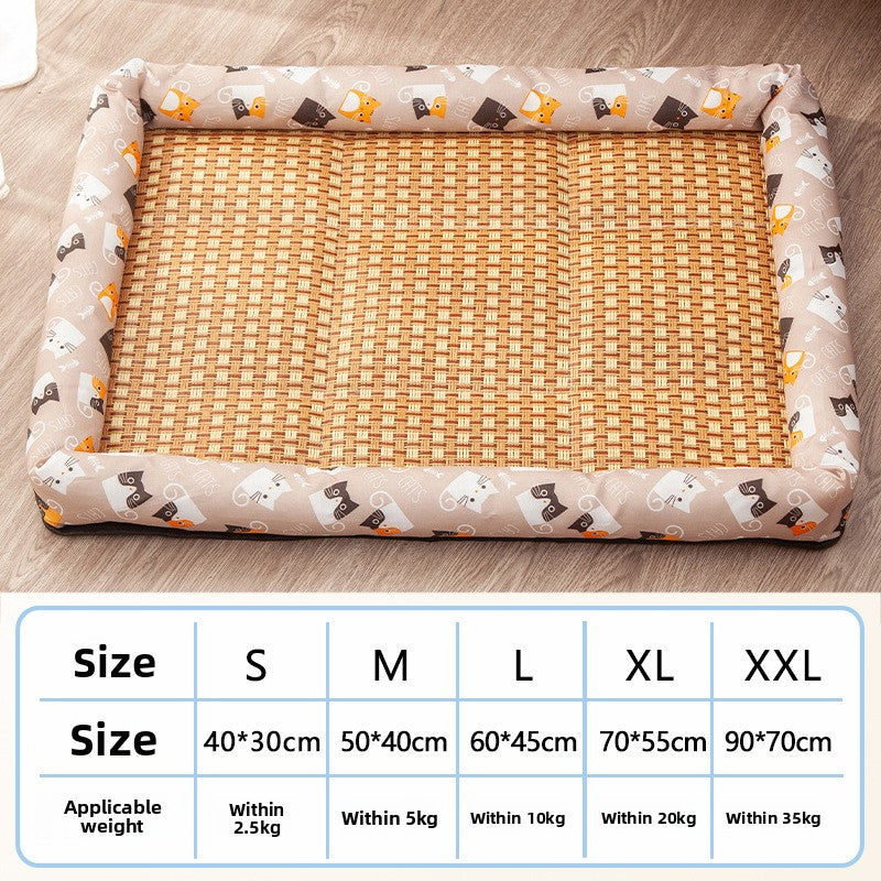 Rattan cooling mat with cute pattern for cats and small dogs, photo 6