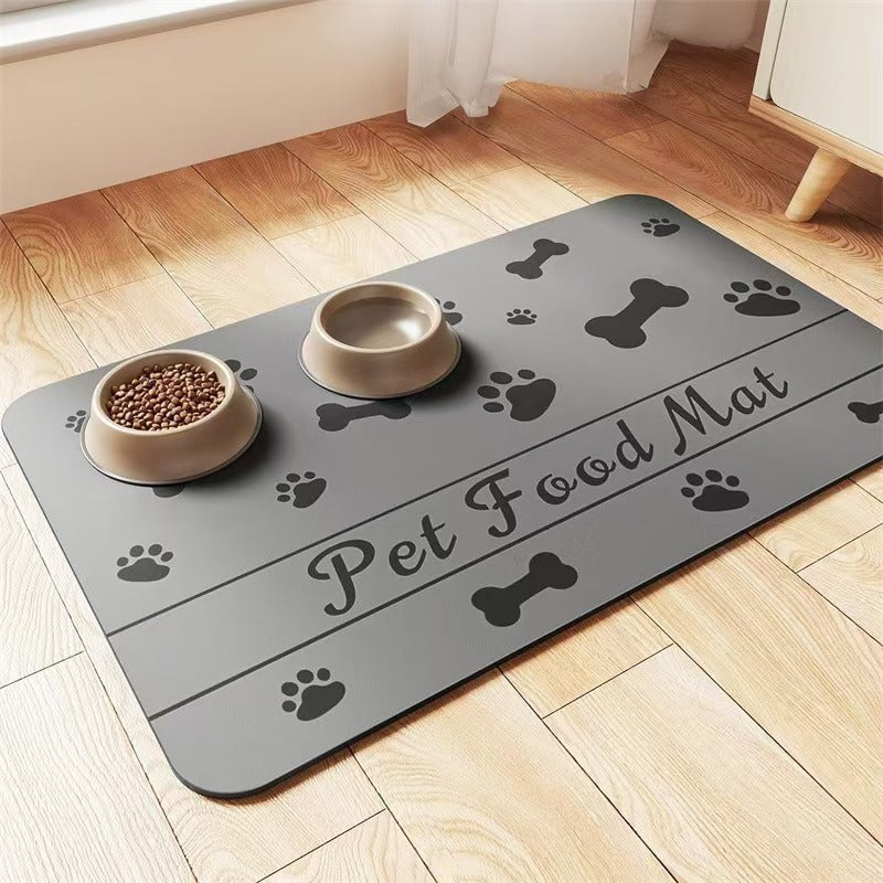Absorbent splash-proof bowl mat for pets, product gallery photo