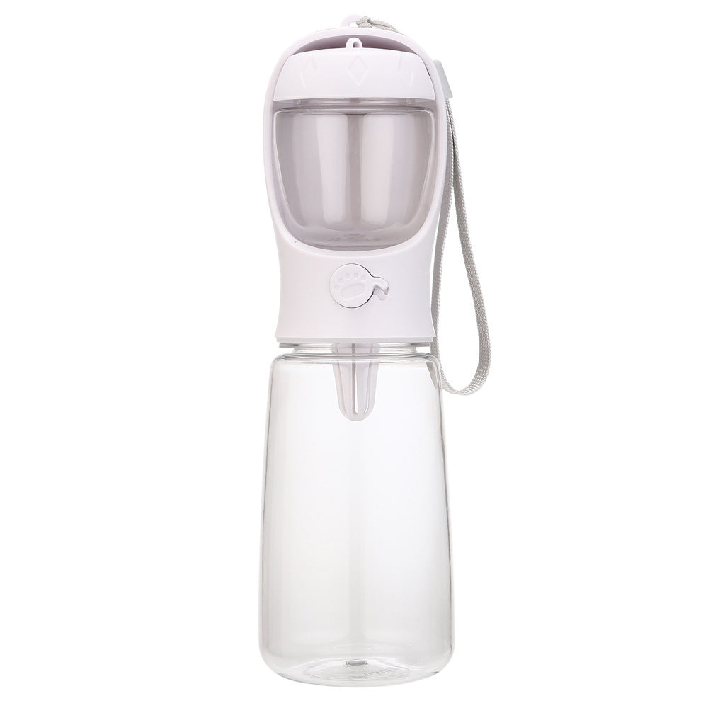 Portable Leakproof Pet Water Bottle with 80g Food Storage, 350ml or 550ml, for Dogs