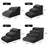 Black foam dog stairs size chart with 2 to 5 step options