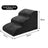 Black compact 3 step foam dog stairs measuring 58 x 31 x 28cm