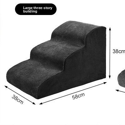 Black 3 step foam dog stairs measuring 60 x 40 x 40cm