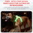 Dog wearing a glowing green LED harness vest at night