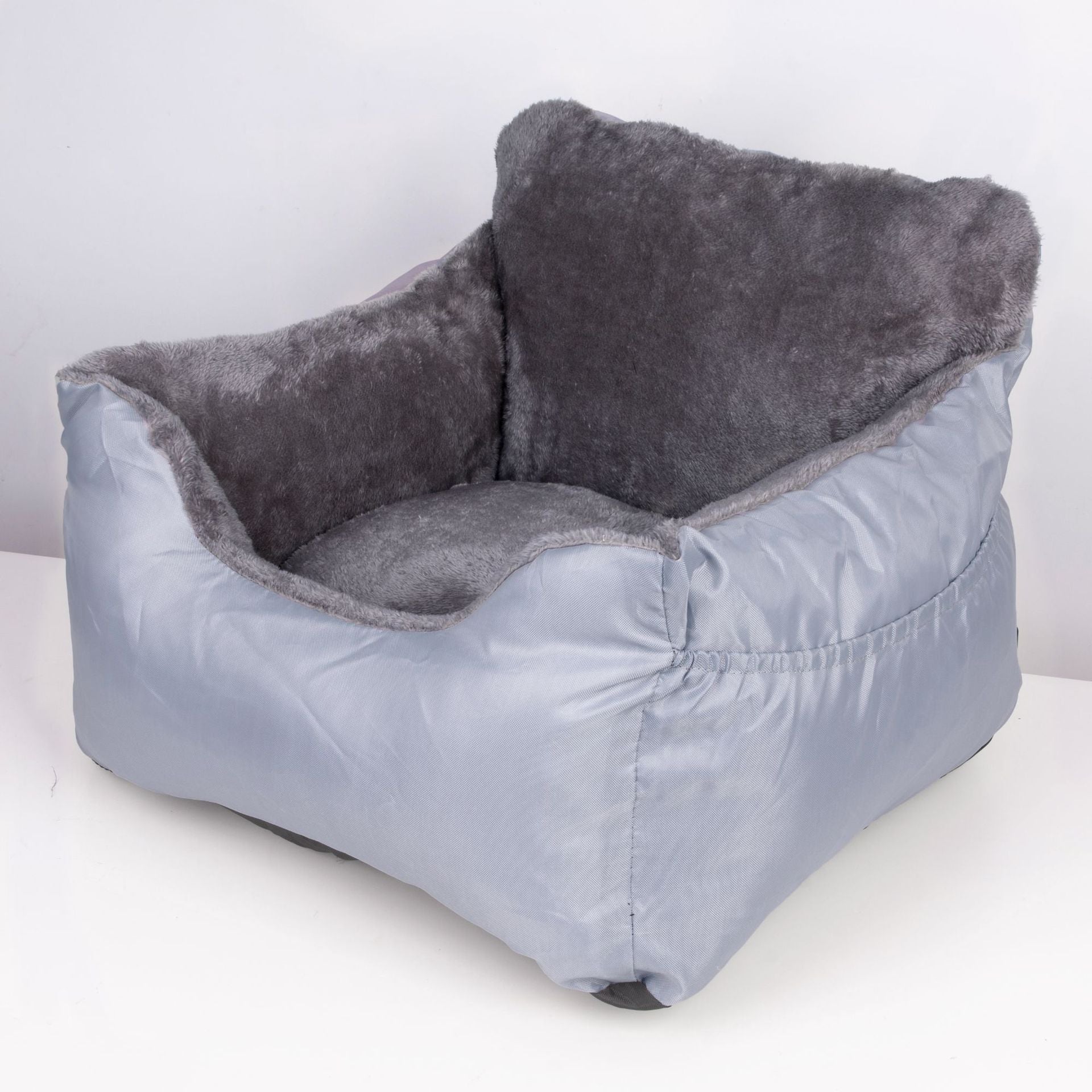 Dog car seat mat in grey fitted to a rear seat