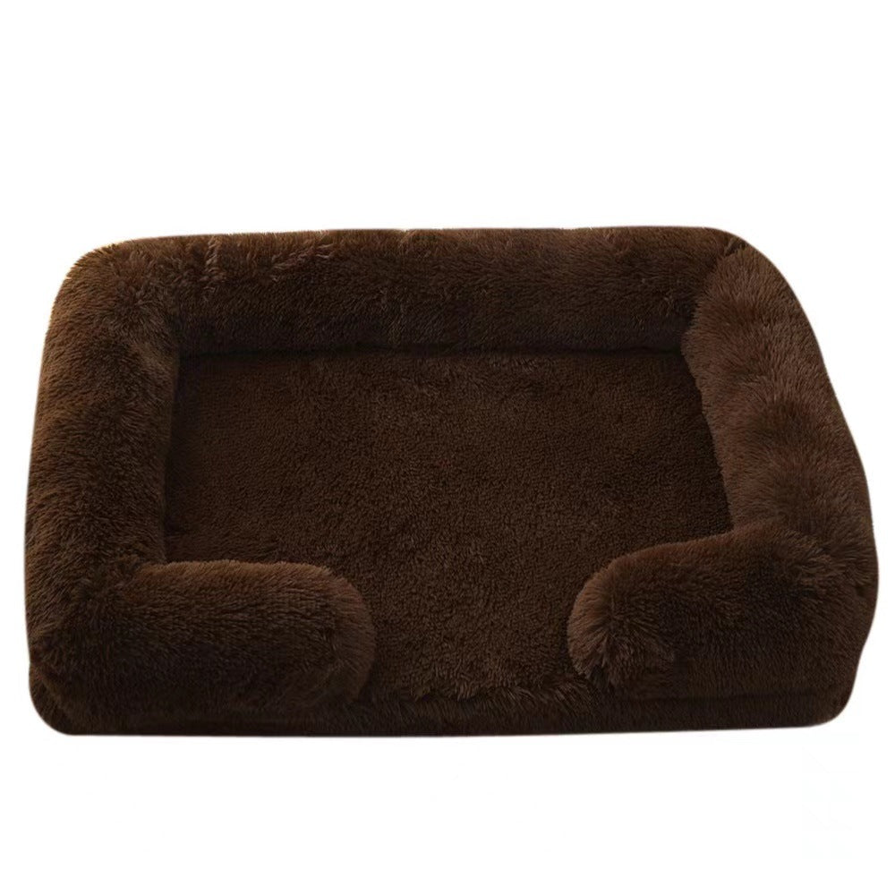 Round Enclosed Plush Cat Bed for Cats and Small Dogs
