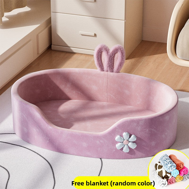 Pink princess pet bed with soft cushion for small dogs, photo 10