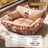 Detachable open pet bed with matching pillow in a cute print pattern, photo 16