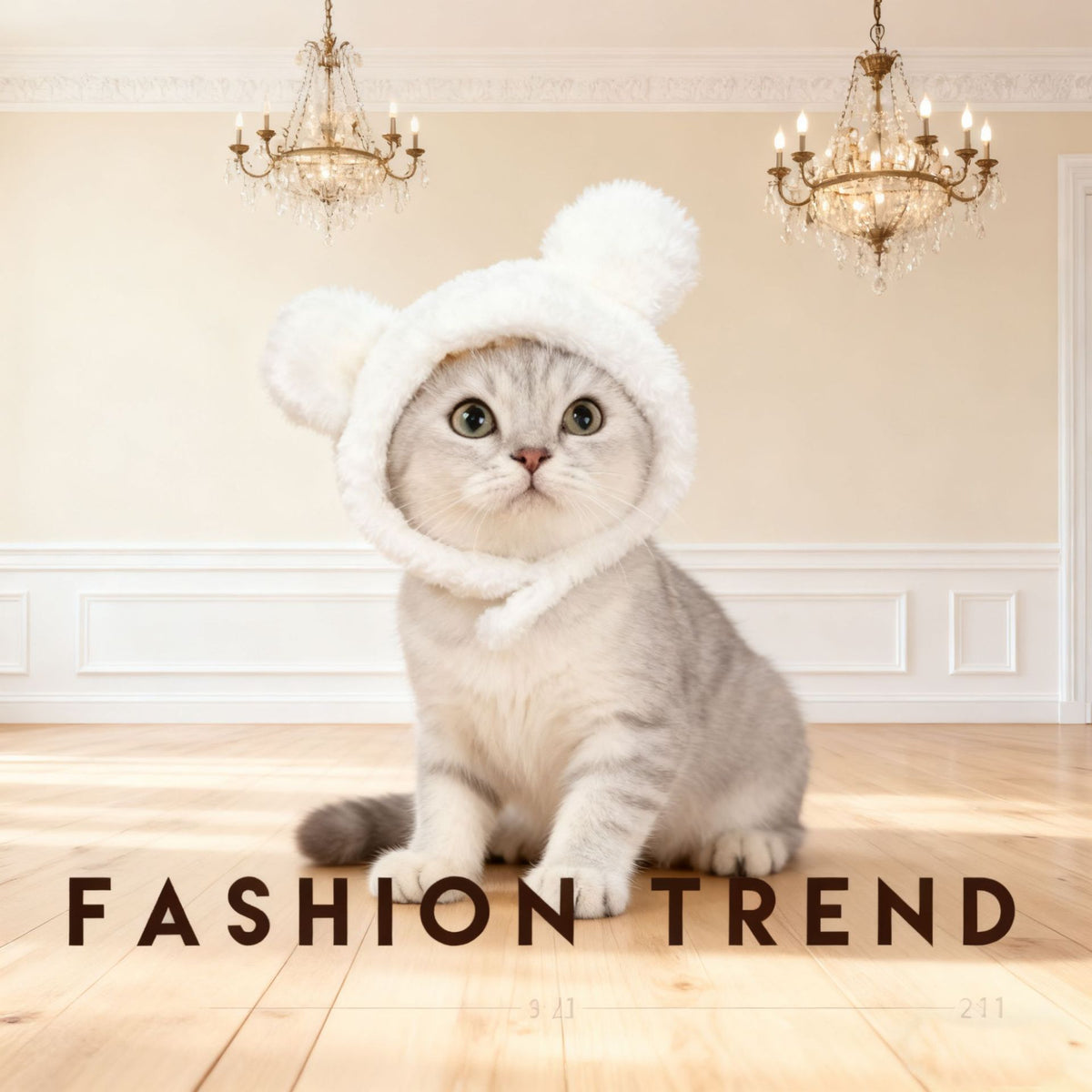 Cute animal headgear hat for cats and small dogs, showing size and shape
