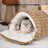 Enclosed plush cave bed with thick faux fur lining, product image 3