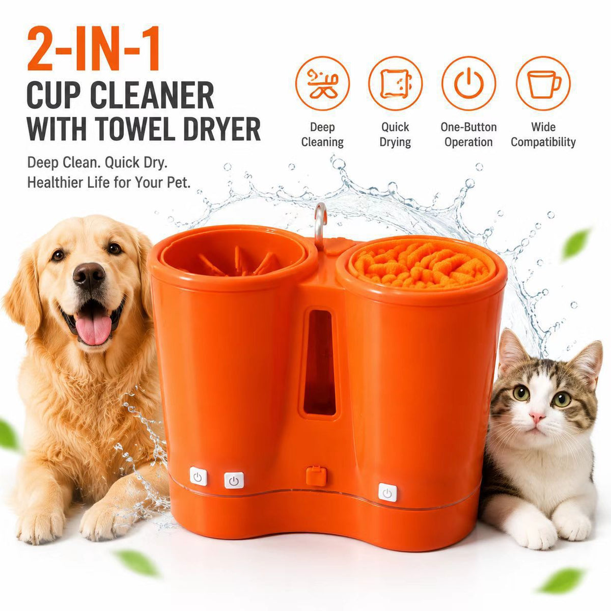 3-in-1 Electric Pet Paw Cleaner with Massage and Drying