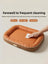 Waterproof leatherette oval dog bed in coffee orange