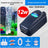 Quiet two outlet aquarium air pump with air stones and tubing, view 8